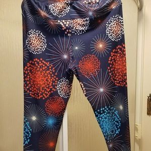 NWOT Lularoe Americana Fireworks TC Leggings